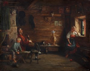Familie Idylle door Kirill Vikentievich Lemoch