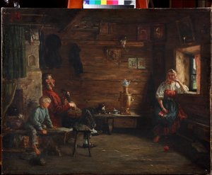 Familie Idylle door Kirill Vikentievich Lemoch