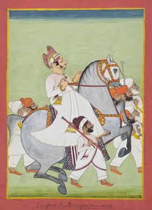 Ruiterportret van Singhji Motiram Ji door Kiritaji Bhak