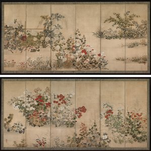 Bloemen en grassen door Kitagawa Sosetsu