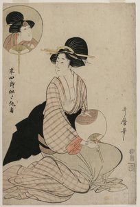 Een aantrekkelijke vrouw die lijkt op de acteur Iwai Hanshiro V, 1806
