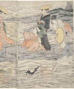 Awabi-schelpduikers bij Enoshima door Kitagawa Utamaro