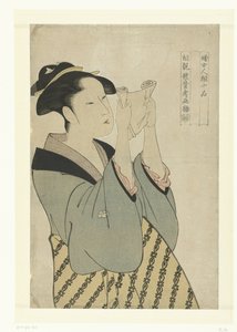 Brief lezende vrouw door Kitagawa Utamaro