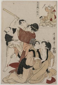 Chushingura: Act III van De opslagplaats van loyaliteit door Kitagawa Utamaro