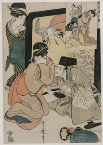 Chushingura: Act I van Het Pakhuis van Loyaliteit door Kitagawa Utamaro