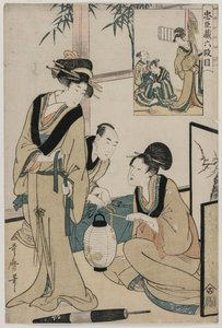 Chushingura: Act VI van De Schatkamer van Loyaliteit door Kitagawa Utamaro