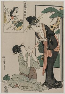 Chushingura: Act V van De opslagplaats van loyaliteit, late 1790s door Kitagawa Utamaro