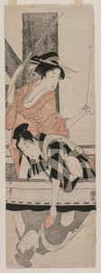 Koppel in een Boot door Kitagawa Utamaro