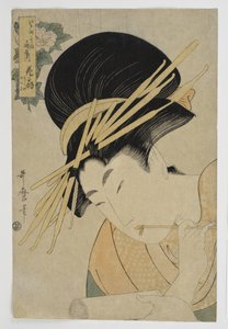 Courtisane Hanaogi van het Ogiya-huis, 1801 door Kitagawa Utamaro