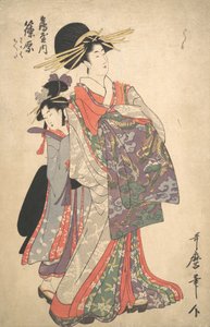 Courtisane, Shinohara en Kamuro van Tsuruya, eind 18e eeuw door Kitagawa Utamaro