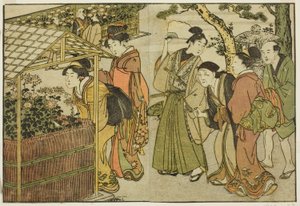 Tentoonstelling van chrysanten, uit het geïllustreerde boek "Prentenboek: Bloemen van de vier seizoenen," deel 2