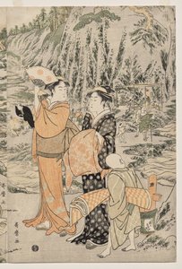 Vissen op de Snijplankrots bij Enoshima door Kitagawa Utamaro
