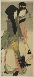 Geisha (Geigi), uit de serie "Drie vermakelijkheden van hedendaagse schoonheden" ("Tosei bijin san