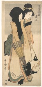 „Geisha” uit de serie „Drie vermakelijkheden van hedendaagse schoonheden” (Tōsei bijin san’yū: Geigi) door Kitagawa Utamaro
