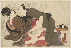 Getrouwde man en weduwe door Kitagawa Utamaro
