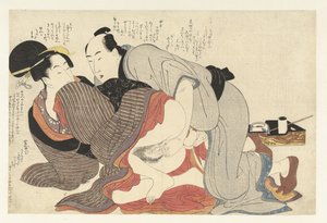 Getrouwde man en weduwe door Kitagawa Utamaro