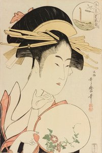 Kisegawa van de Matsubaya, uit de serie Vergelijking van de charmes van vijf schoonheden, ca. 1795 door Kitagawa Utamaro