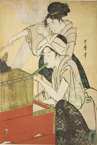 Keukenscène door Kitagawa Utamaro