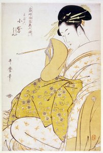 Komurasaki van het theehuis Tamaya door Kitagawa Utamaro