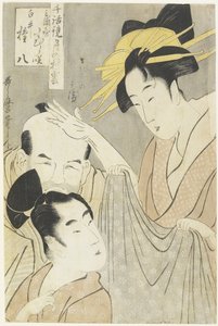 Komurasaki van het Muuraya-huis, Shirai Gonpachi en Viperous Jihe_, 1798-1800 door Kitagawa Utamaro