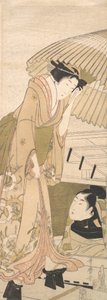 Aanlegsteiger in de Sneeuw Yuki no sanbashi, 1800 door Kitagawa Utamaro