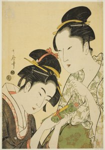 Okita en Ofuji door Kitagawa Utamaro