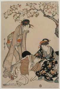 Parodie op een Keizerlijke Koets Scene door Kitagawa Utamaro