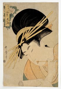Portret van de courtisane Hanaogi van het Ogiya-huis door Kitagawa Utamaro