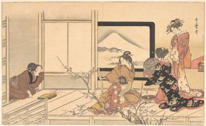 Voedsel bereiden voor de zanger..., 1798 door Kitagawa Utamaro
