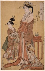 Takigawa van de Ogiya Acht, uit de serie Onsterfelijken in de kunst van de liefde, 1793