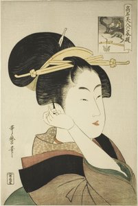 Tatsumi Roko, uit de serie Beroemde schoonheden vergeleken met de zes onsterfelijke dichters door Kitagawa Utamaro