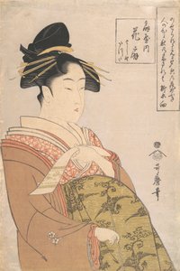 De courtisane Hanaogi van het Ogiya-bordeel in Yoshiwara, ca. 1793-94