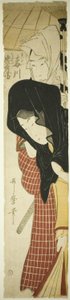 De Courtisane Umegawa en Chubei van de Koeriersdienst (Umegawa, Chubei) door Kitagawa Utamaro