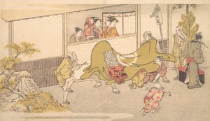 De Leeuwendans, 1789 door Kitagawa Utamaro