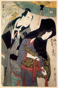 De geliefden, Chubei en Umegawa, eind 18e begin 19e eeuw door Kitagawa Utamaro