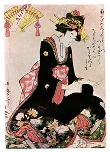 De Madonna van de Papieren Ooievaar door Kitagawa Utamaro