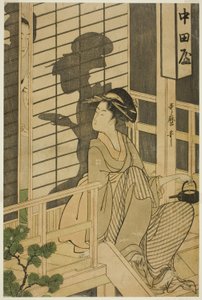 Het Nakadaya theehuis door Kitagawa Utamaro