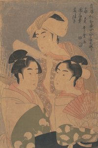 De Niwaka-uitvoerders, ca. 1795 door Kitagawa Utamaro