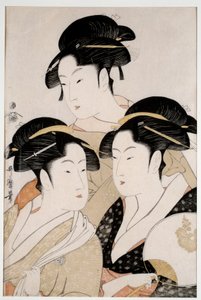 Drie schoonheden van onze tijd door Kitagawa Utamaro