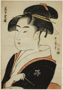 Tomimoto Toyohina, uit de serie "Beroemde Schoonheden van Edo (Edo komei bijin)"