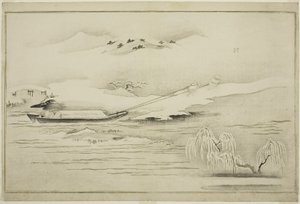 Een sleepboot in de sneeuw, uit het album De Zilveren Wereld, 1790
