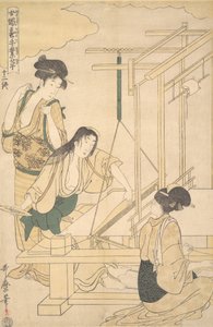 Vrouwen Weven Zijde, ca. 1800 door Kitagawa Utamaro