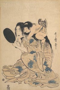 Yamauba die haar tanden zwart maakt en Kintoki, ca. 1795