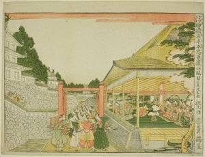Act IV (Yondanme), uit de serie "Perspectiefbeelden van het Pakhuis van Loyale Retainers (Uki-e kanadehon Chushingura)" door Kitao Masayoshi