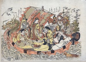 Zeven gelukkige goden door Kitao Shigemasa