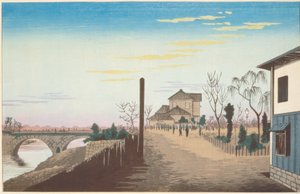 Opgang van de zon vanaf de Bandai-brug