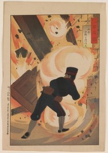 Genie luitenant Onoguchi Tokuji, uit de serie "Een spiegel van beroemde militairen en marinemensen", Meiji periode