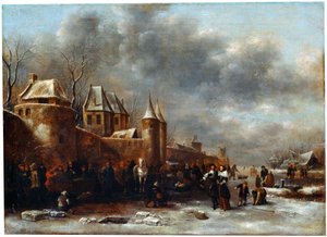 Een Kasteel aan de Rivieroever door Klaes Molenaer