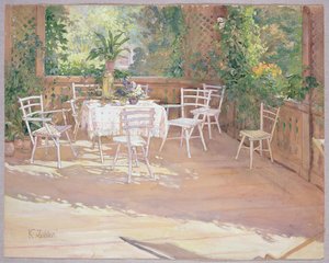 Uitzicht op de veranda