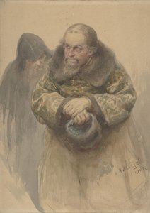 Twee Russische mannen, 1904 door Klavdi Vasilevich Lebedev